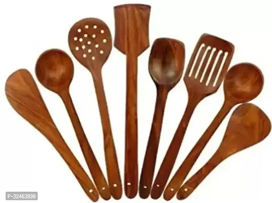 Stylish Wood Cooking Spoons For Kitchen Pack Of 8-thumb0