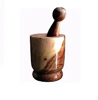 Wooden Okhli Musal Kundi Garlic Spice Pounder Mortar And Pestle Masher-thumb1