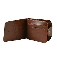 Designer Brown Artificial Leather Two Fold Wallet For Men-thumb2