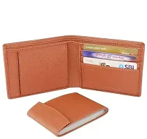 Designer Brown Artificial Leather Two Fold Wallet For Men-thumb1