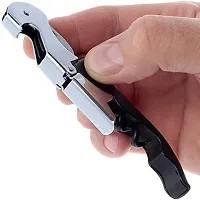 Waiter Corkscrew Wine Opener With Foil Cutter, Professional ,Black Bottle Opener For Wine And Beer-thumb1