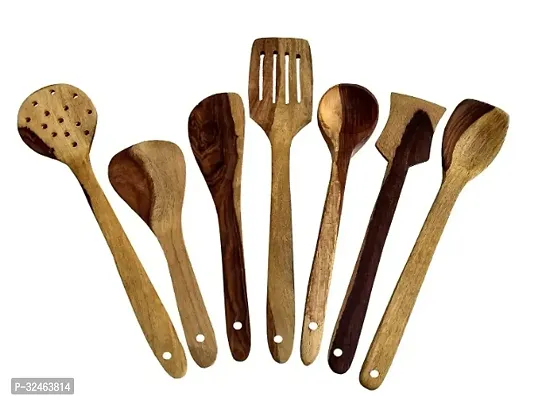 Stylish Wood Spatulas For Kitchen pack of 7-thumb0