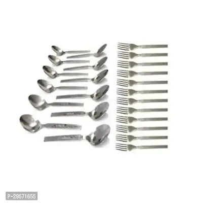 Durable Stainless Steel Spoons With Forks Combo Of 24-thumb0