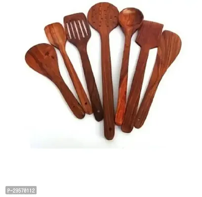 Classic Wooden Cooking And Serving Spoon Pack Of 7-thumb0