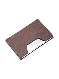 Designer Brown Artificial Leather Textured Card Holder For Men-thumb1