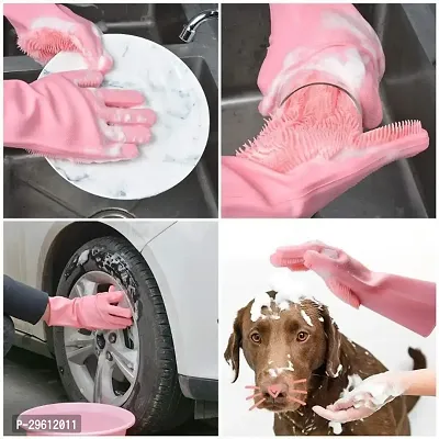 Magic Silicone Dish Washing Silicone Gloves-thumb4