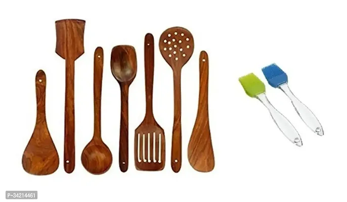 Stylish Wood Cooking Spoons For Kitchen Pack Of 9-thumb0