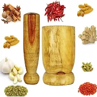 Durable Wooden Mortar and Pestle Set For Kitchen-thumb3