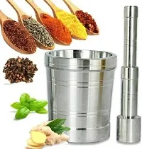 Classic Metal Khalbatta Handmade Kichen Masher,Mortar And Pestle Aluminium-thumb3