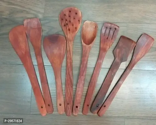 Durable Handmade Non Stick Wooden Cooking Spatulas Set Of 8-thumb0