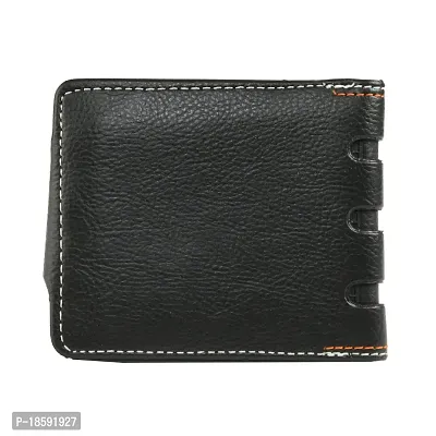 Designer Black Artificial Leather Solid Two Fold Wallet For Men-thumb5