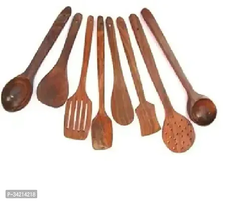 Stylish Wood Cooking Spoons For Kitchen Pack Of 8-thumb0