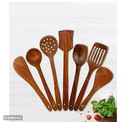 Beautiful Wooden Spatula Set Of 7-thumb0