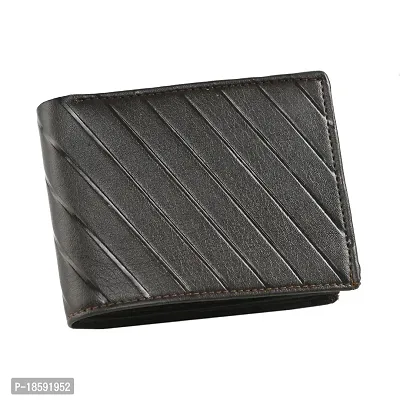 Designer Black Artificial Leather Solid Two Fold Wallet For Men-thumb2