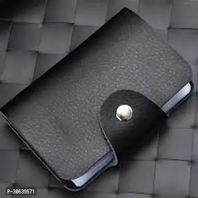 Designer Black Artificial Leather Card Holder For Men-thumb0