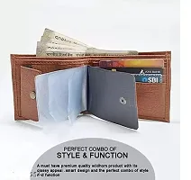 Designer Brown Artificial Leather Two Fold Wallet For Men-thumb1