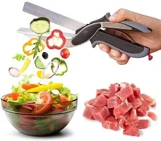 Useful 2 In 1 Steel Smart Clever Cutter Kitchen Knife For Food Chopper And in Built Mini Chopping Board with Locking Hinge-thumb2