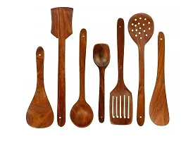 Durable Handmade Non Stick Wooden Cooking Spatulas Set Of 7-thumb1