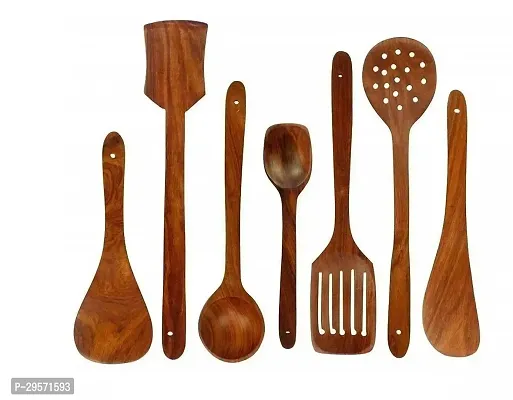 Durable Handmade Non Stick Wooden Cooking Spatulas Set Of 7-thumb2