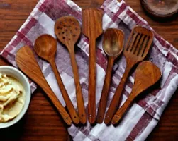 Stylish Wood Cooking Spoons For Kitchen Pack Of 7-thumb3