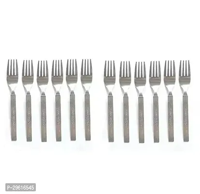 Useful Stainless Steel Dinner Forks With Square Edge- 12 Pieces-thumb0