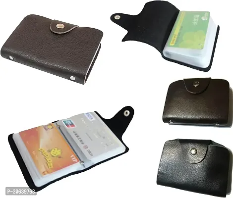 Designer Black Artificial Leather Card Holder For Men-thumb5