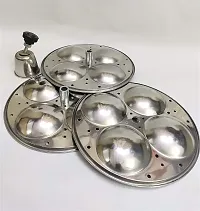 Useful Metal 12 Cavities Idli Making Stand Idli Stand-Pack Of 3 Idli Plates-thumb3