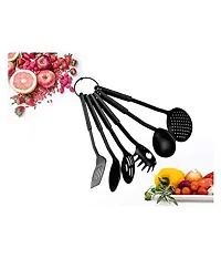 Useful Nylon Heat Resistant Plastic Serving And Cooking Spoon Set- 6 Pieces-thumb2