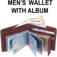 Designer Brown Artificial Leather Solid Card Holder For Men-thumb2