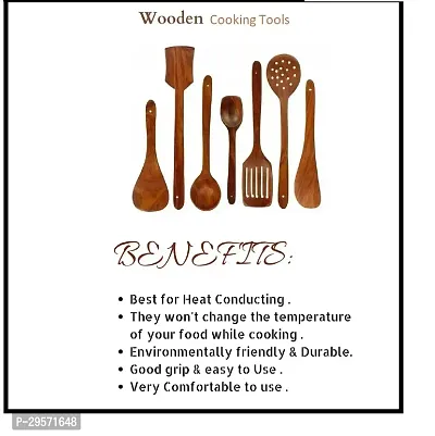 Durable Handmade Non Stick Wooden Cooking Spatulas Set Of 7-thumb2