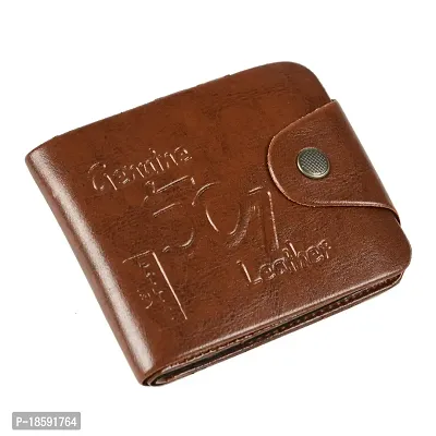 Designer Brown Artificial Leather Solid Two Fold Wallet For Men-thumb0