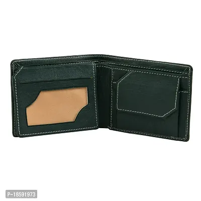 Designer Green Artificial Leather Solid Two Fold Wallet For Men-thumb2