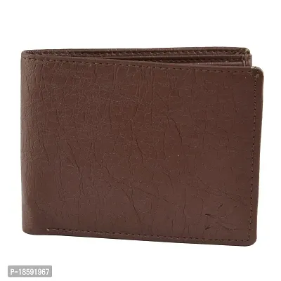 Designer Brown Artificial Leather Solid Two Fold Wallet For Men