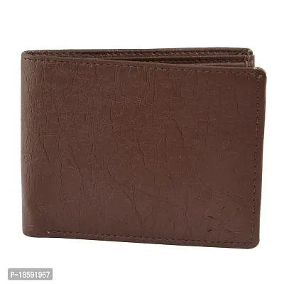 Designer Brown Artificial Leather Solid Two Fold Wallet For Men-thumb0