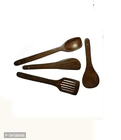 Trendy Wooden Handmade Cooking Spoons Pack Of 4-thumb0