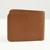 Designer Brown Artificial Leather Two Fold Wallet For Men-thumb1