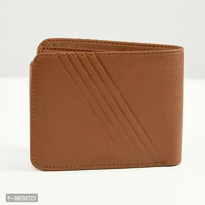 Designer Brown Artificial Leather Two Fold Wallet For Men-thumb2