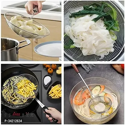 Useful Stainless Steel Multiuse Stainless Steel Deep Fry Strainer With Handle-thumb2