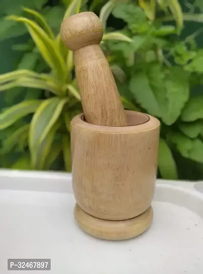 Wooden Garlic Spice Pounder Mortar and Pestle