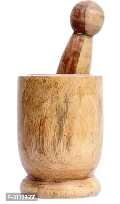 Classic Wooden Okhli Kitchen Wooden Bamboo Mortar Pestle Set-thumb0