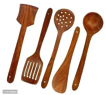 Set of 5 Handmade Wooden Non-Stick Serving and Cooking Spoon Kitchen Tools-thumb2