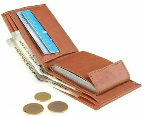 Designer Artificial Leather Self Design Two Fold Wallet For Men