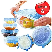 Multi Size Reusable Silicone Lids Food and Bowl Covers Pack Of 6-thumb1