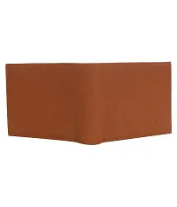 Designer Tan Artificial Leather Solid Two Fold Wallet For Men-thumb1