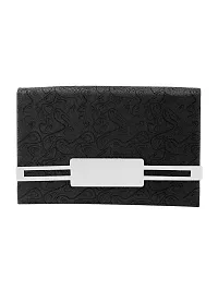 Designer Black Artificial Leather Textured Card Holder For Men-thumb1