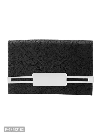 Designer Black Artificial Leather Textured Card Holder For Men-thumb2