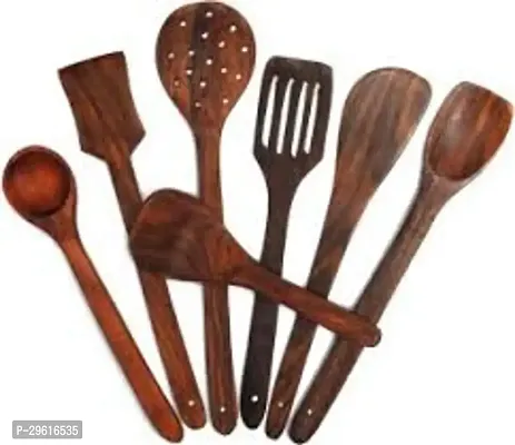 Useful Wooden Wooden Serving And Cooking Spoons Spatula - 7 Pieces-thumb4