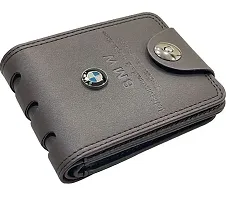 Designer Grey PU Two Fold Wallet For Men-thumb2