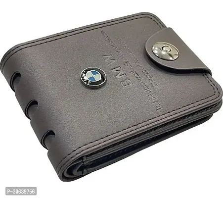 Designer Grey PU Two Fold Wallet For Men-thumb3