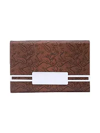 Designer Brown Artificial Leather Textured Card Holder For Men-thumb1